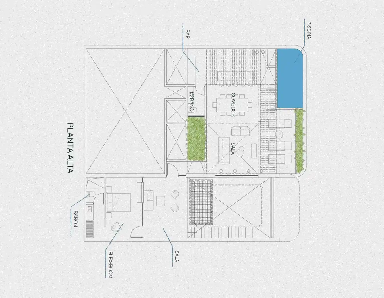 Croquis Penthouse A planta alta