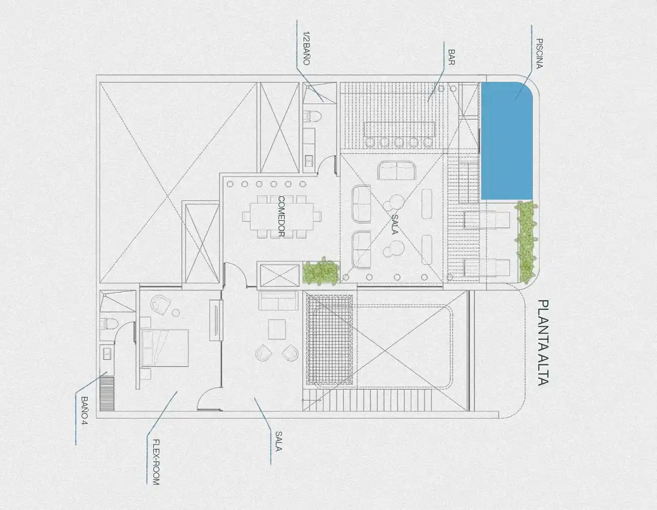 Croquis Penthouse B planta alta